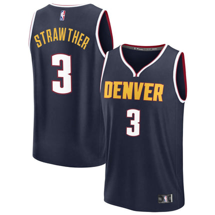 Julian Strawther Denver Nuggets 2025 Icon Edition Fast Break Jersey - Navy