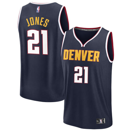 Spencer Jones Denver Nuggets 2025 Icon Edition Fast Break Jersey - Navy