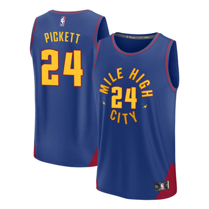 Jalen Pickett Denver Nuggets 2025 Statement Edition Fast Break Jersey - Blue