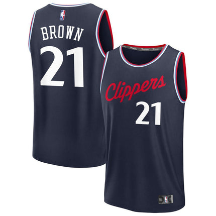 Kobe Brown LA Clippers 2025 Icon Edition Fast Break Jersey - Navy