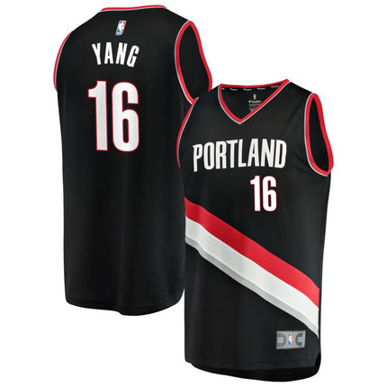 Hansen Yang Portland Trail Blazers 2025 Icon Edition Fast Break Jersey - Black