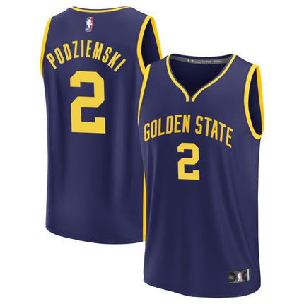 Brandin Podziemski Golden State Warriors 2025 Statement Edition Fast Break Jersey - Navy