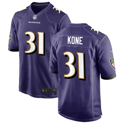 Bilhal Kone Baltimore Ravens 2025 Game Jersey - Purple