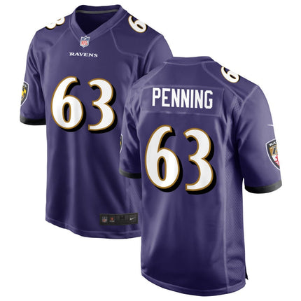 Jared Penning Baltimore Ravens 2025 Game Jersey - Purple