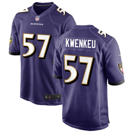 William Kwenkeu Baltimore Ravens 2025 Game Jersey - Purple