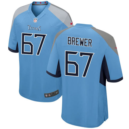 Chandler Brewer Tennessee Titans 2025 Alternate Game Jersey - Light Blue