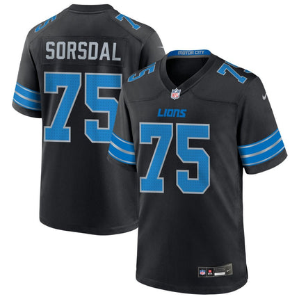 Colby Sorsdal Detroit Lions 2025 Alternate Game Jersey - Black