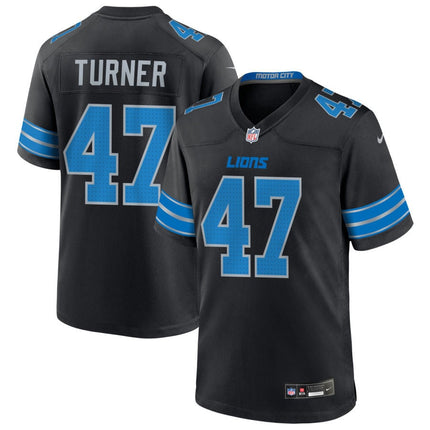 Ezekiel Turner Detroit Lions 2025 Alternate Game Jersey - Black
