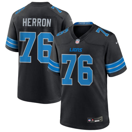 Justin Herron Detroit Lions 2025 Alternate Game Jersey - Black