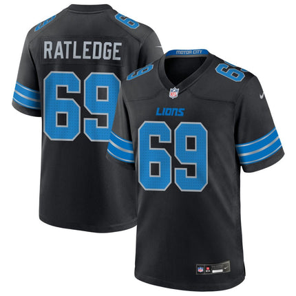 Tate Ratledge Detroit Lions 2025 Alternate Game Jersey - Black