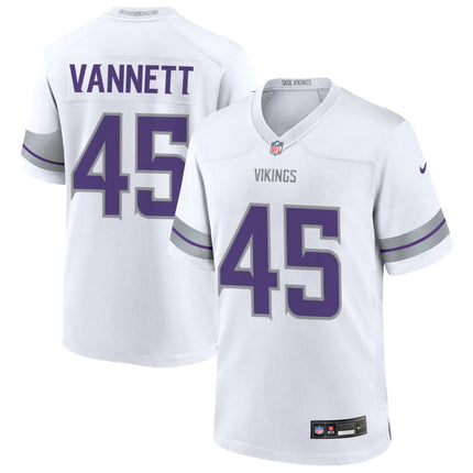 Nick Vannett Minnesota Vikings 2025 Alternate Game Jersey - White