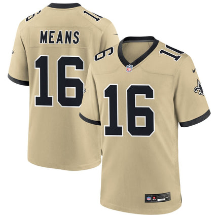 Bub Means New Orleans Saints 2025 Gameday Golds Alternate Game Jersey - Gold