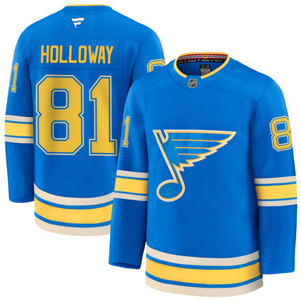 Dylan Holloway St. Louis Blues 2025 Alternate Jersey - Blue