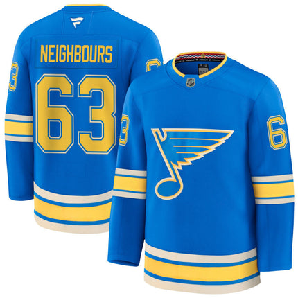 Jake Neighbours St. Louis Blues 2025 Alternate Jersey - Blue