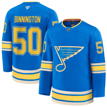 Jordan Binnington St. Louis Blues 2025 Alternate Jersey - Blue