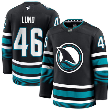 Cam Lund San Jose Sharks 2025 Alternate Jersey - Black