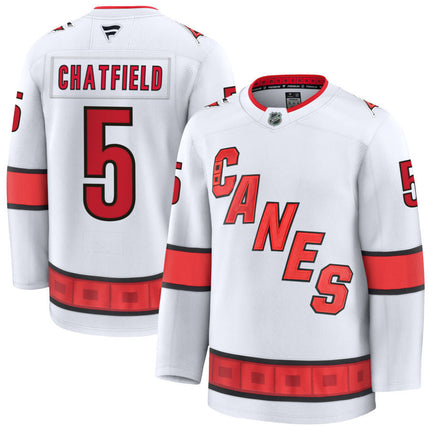 Jalen Chatfield Carolina Hurricanes 2025 Away Jersey - White