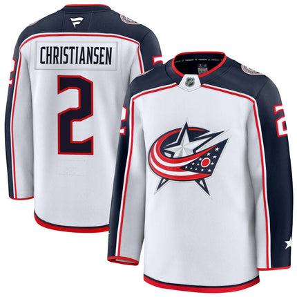 Jake Christiansen Columbus Blue Jackets 2025 Away Jersey - White