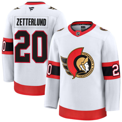 Fabian Zetterlund Ottawa Senators 2025 Away Jersey - White