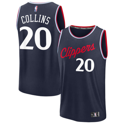 John Collins LA Clippers 2025 Fast Break Icon Edition Jersey - Navy