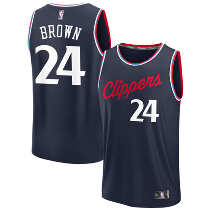Kobe Brown LA Clippers 2025 Fast Break Icon Edition Jersey - Navy