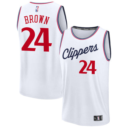 Kobe Brown LA Clippers 2025 Fast Break Association Edition Jersey - White
