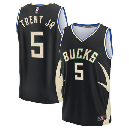 Gary Trent Jr Milwaukee Bucks 2025 Fast Break Statement Edition Jersey - Black