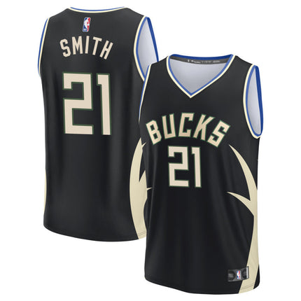 Tyler Smith Milwaukee Bucks 2025 Fast Break Statement Edition Jersey - Black