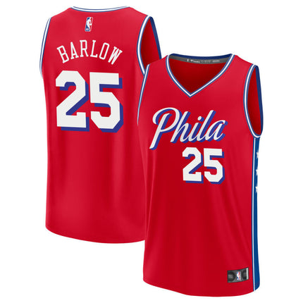 Dominick Barlow Philadelphia 76ers 2025 Fast Break Statement Edition Jersey - Red