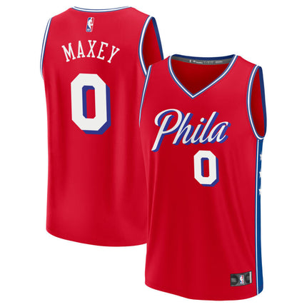 Tyrese Maxey Philadelphia 76ers 2025 Fast Break Statement Edition Jersey - Red