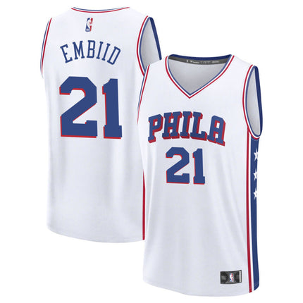Joel Embiid Philadelphia 76ers 2025 Fast Break Association Edition Jersey - White