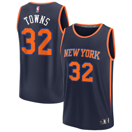 Karl-Anthony Towns New York Knicks 2025 Fast Break Statement Edition Jersey - Navy