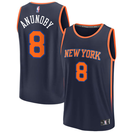 OG Anunoby New York Knicks 2025 Fast Break Statement Edition Jersey - Navy