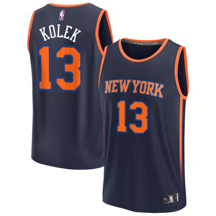 Tyler Kolek New York Knicks 2025 Fast Break Statement Edition Jersey - Navy
