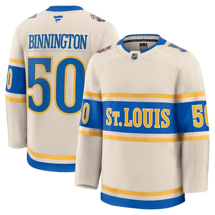 Jordan Binnington St. Louis Blues 2025 Winter Classic Premium Jersey - Beige