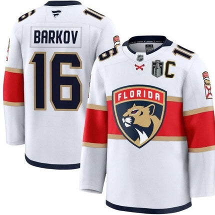 Sasha Barkov Florida Panthers 2025 Stanley Cup Finals Away Jersey - White