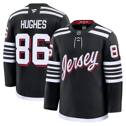 Jack Hughes New Jersey Devils 2025 Alternate Premium Jersey - Black