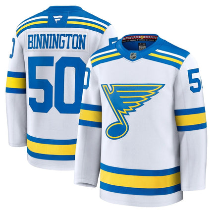 Jordan Binnington St. Louis Blues 2025 Away Premium Player - White