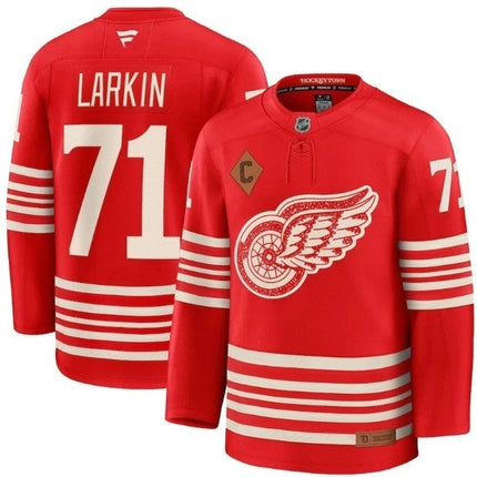 Dylan Larkin Detroit Red Wings 2025 Centennial 100 Years Jersey - Red