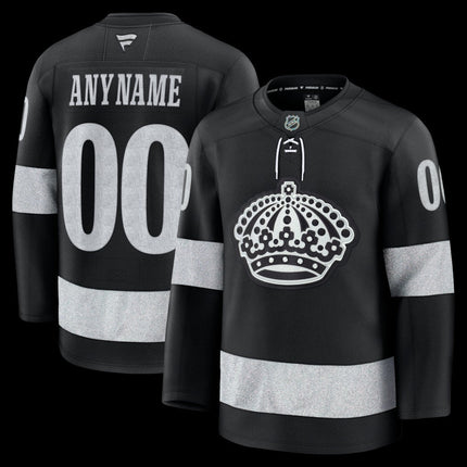 Custom Name Los Angeles Kings 2025 Alternate Breakaway Jersey - Black