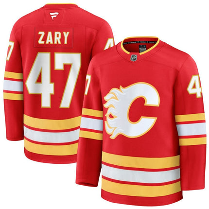 Connor Zary Calgary Flames 2025 Home Premium Jersey - Red