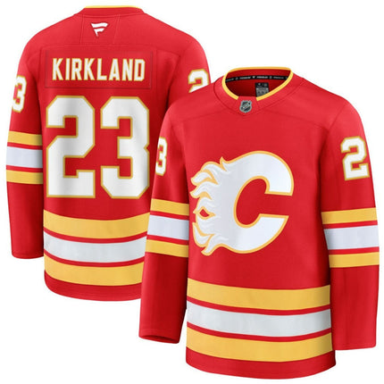 Justin Kirkland Calgary Flames 2025 Home Premium Jersey - Red