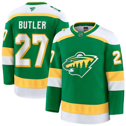 Cameron Butler Minnesota Wild 2025 Alternate Premium Jersey - Green