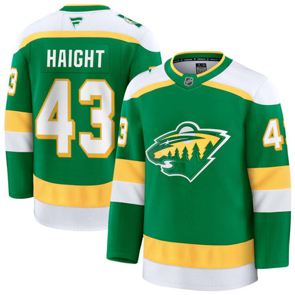 Hunter Haight Minnesota Wild 2025 Alternate Premium Jersey - Green