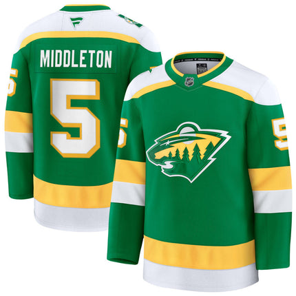 Jake Middleton Minnesota Wild 2025 Alternate Premium Jersey - Green