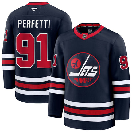 Cole Perfettti Winnipeg Jets 2025 Alternate Premium Jersey - Navy