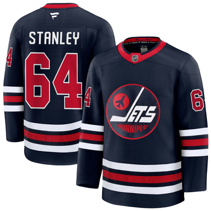 Logan Stanley Winnipeg Jets 2025 Alternate Premium Jersey - Navy