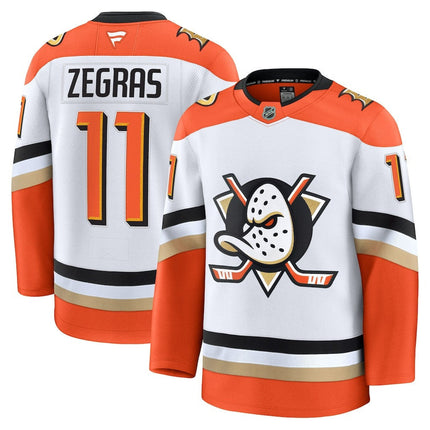 Trevor Zegras Anaheim Ducks 2025 Away Premium Jersey - White