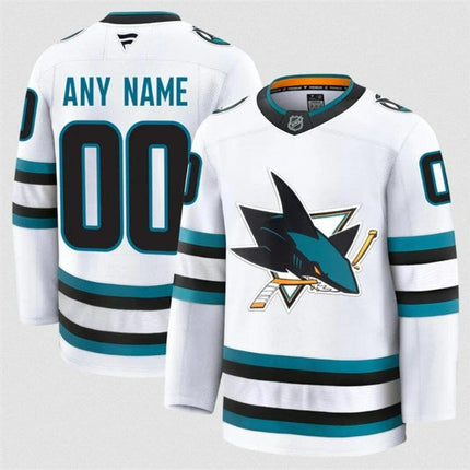 Custom Name San Jose Sharks 2025 Away Jersey - White