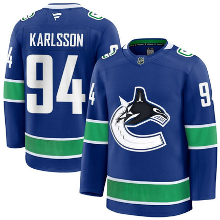 Linus Karlsson Vancouver Canucks 2025 Home Premium Jersey - Blue